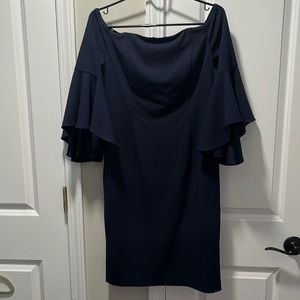 Calvin Klein sz8 blue off the shoulder dress